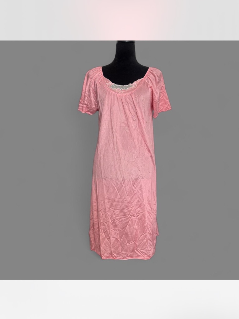 Vintage Secret Accents Pink Women's Short-Sleeve Nightgown - Soft Sleepwear